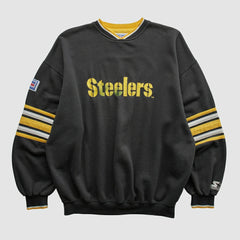 Pittsburgh Steelers Starter 90s Pullover Sweatshirt - Black Vintage - Fanatics