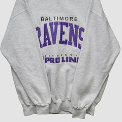 Baltimore Ravens Russell 90s Sweatshirt - Heather Gray Vintage - Fanatics