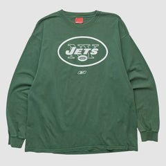 New York Jets Reebok 2000s Long Sleeve T-shirt - Green Vintage - Fanatics
