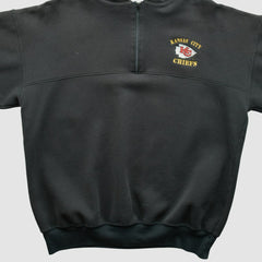 Kansas City Chiefs Dodger 90s Hooded 1/4 Zip Sweatshirt - Black Vintage - Fanatics