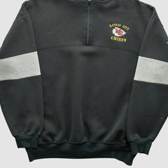 Kansas City Chiefs Dodger 90s Hooded 1/4 Zip Sweatshirt - Black Vintage - Fanatics