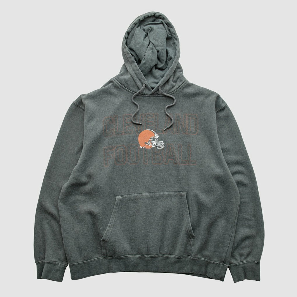 Cleveland Browns Majestic 2010s Hooded Pullover Sweatshirt - Gray Vintage - Fanatics