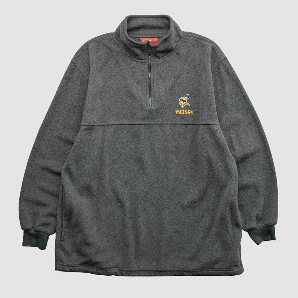 Minnesota Vikings NFL 2000s 1/4 Zip Sweatshirt - Dark Heather Gray Vintage - Fanatics