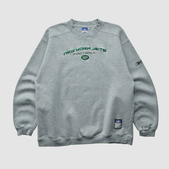 New York Jets Reebok 2000s Pullover Sweatshirt - Heather Gray Vintage - Fanatics