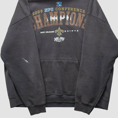 New Orleans Saints NFL 2009 Hooded Pullover Sweatshirt - Charcoal Vintage - Fanatics