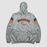 Denver Broncos NFL 2000s Hooded Pullover Sweatshirt - Heather Gray Vintage - Fanatics