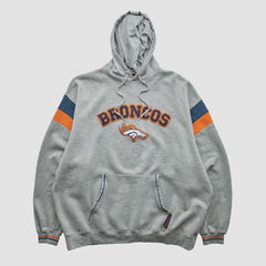Denver Broncos NFL 2000s Hooded Pullover Sweatshirt - Heather Gray Vintage - Fanatics