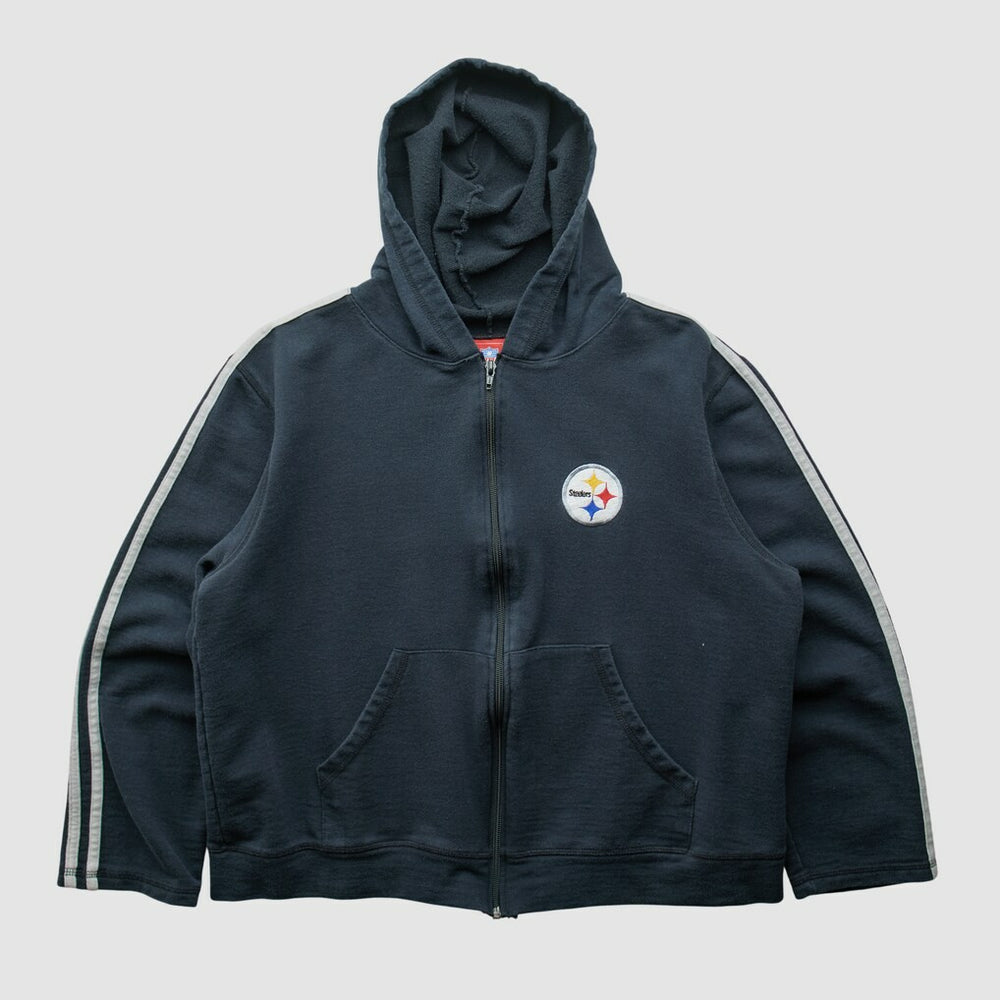 Pittsburgh Steelers NFL 2000s Hooded Full Zip Sweatshirt - Black Vintage - Fanatics
