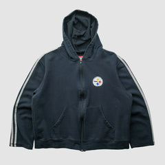 Pittsburgh Steelers NFL 2000s Hooded Full Zip Sweatshirt - Black Vintage - Fanatics