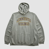Minnesota Vikings NFL 2000s Hooded Pullover Sweatshirt - Heather Gray Vintage - Fanatics