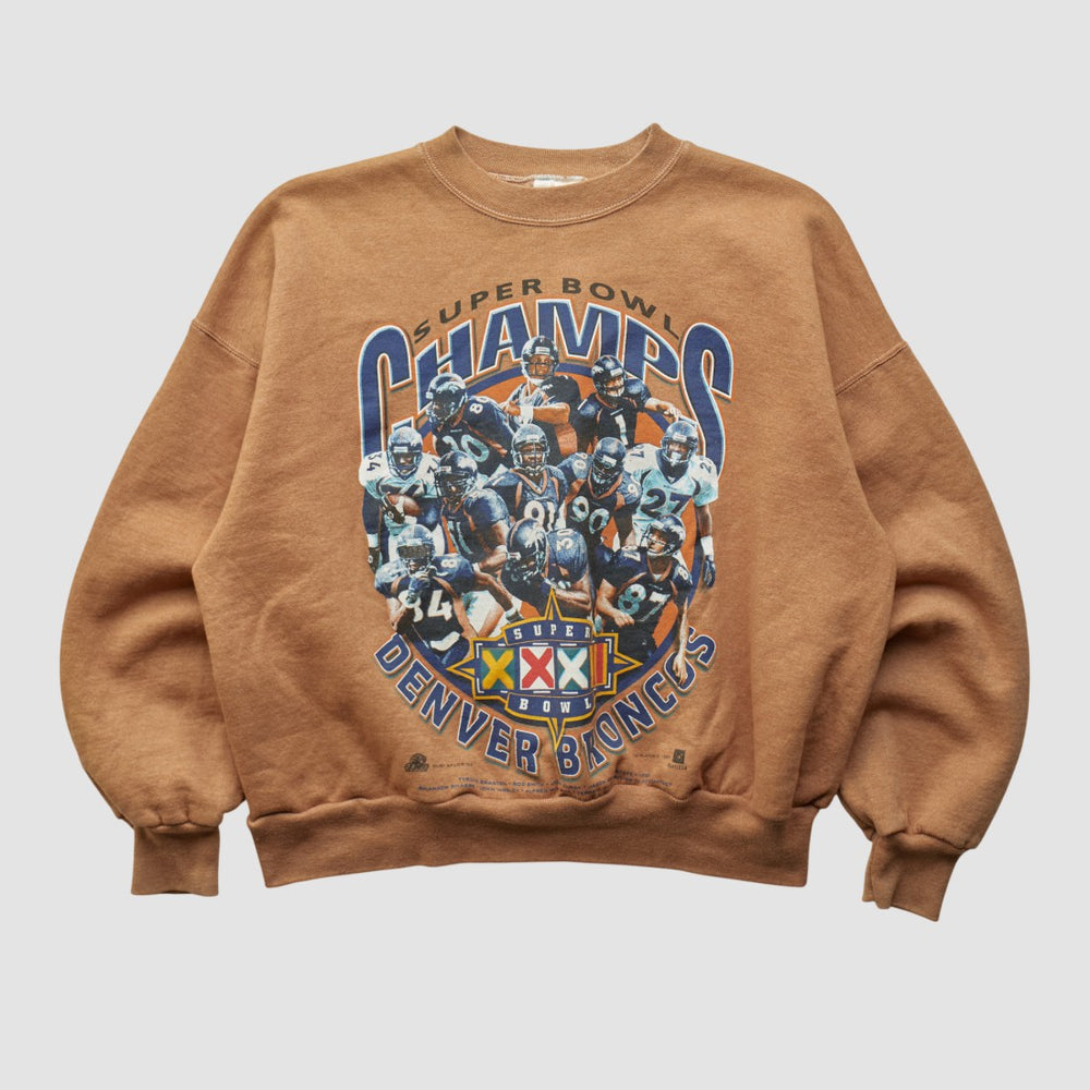 Denver Broncos Hanes 1998 Pullover Sweatshirt - Clay Vintage - Fanatics