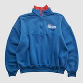 New England Patriots Dodger 90s 1/4 Zip Sweatshirt - Blue Vintage - Fanatics