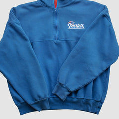 New England Patriots Dodger 90s 1/4 Zip Sweatshirt - Blue Vintage - Fanatics