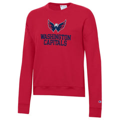 Washington Capitals Champion Women's Wordmark Lockup Powerblend Sweatshirt - Red | NHL discount