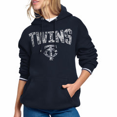 Minnesota Twins Starter Women's Lace Team Lockup Fleece Hoodie Outlet