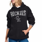 Colorado Rockies Starter Women's Lace Team Lockup Fleece Hoodie Sale