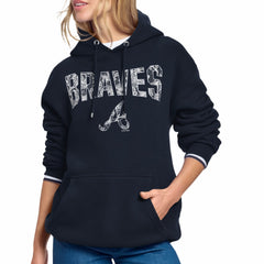 Atlanta Braves Starter Women's Lace Team Lockup Fleece Hoodie Online