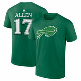 Josh Allen Buffalo Bills St. Patrick's Day Icon Name & Number T-Shirt - Green - NFL