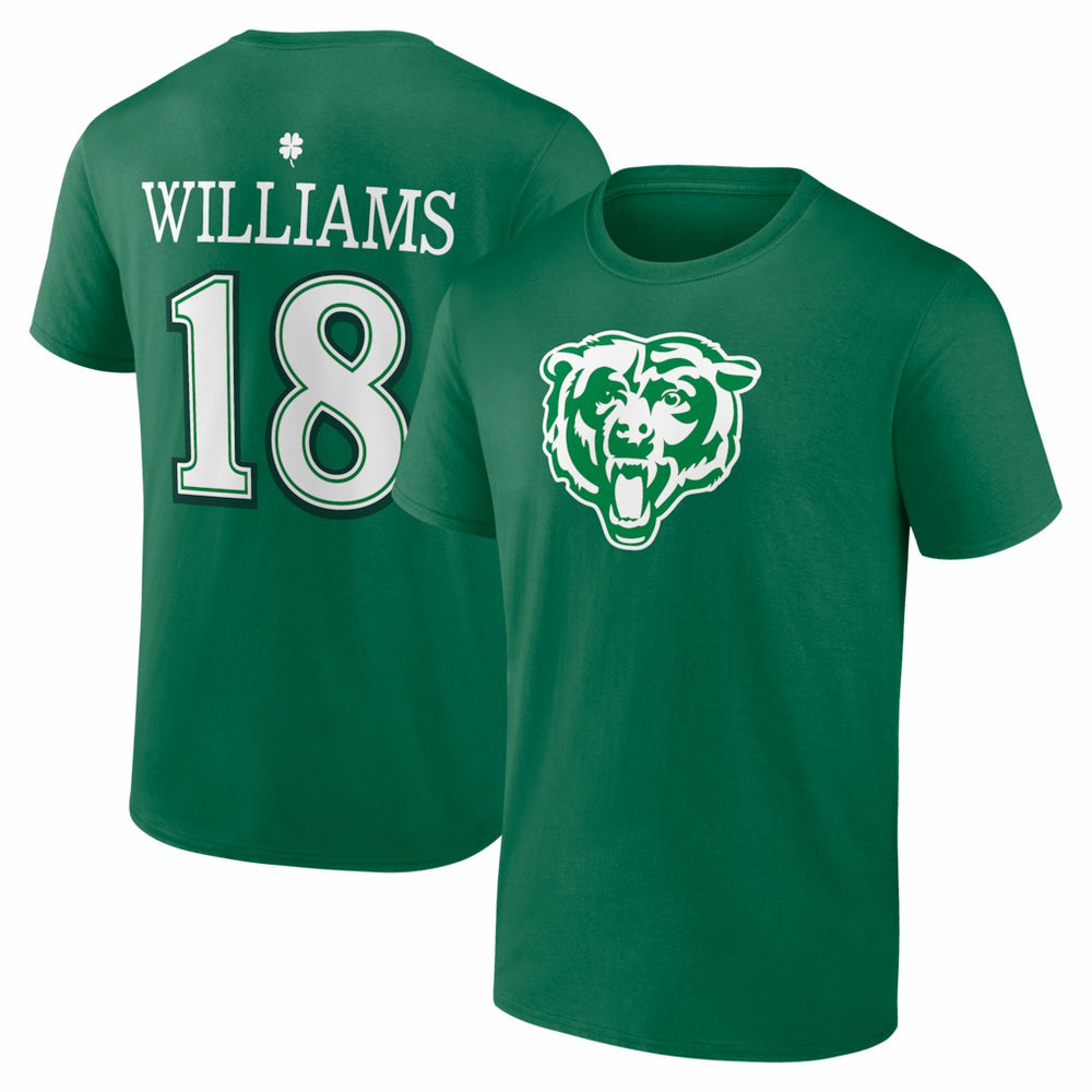 Caleb Williams Chicago Bears St. Patrick's Day Icon Name & Number T-Shirt - Green - NFL