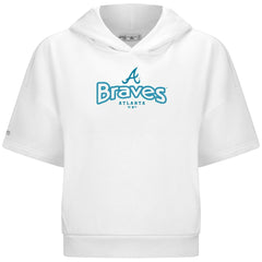 Atlanta Braves Levelwear Women's Amber Short Sleeve Cornerstone Hoodie Outlet