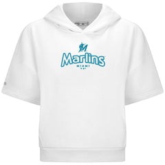 Miami Marlins Levelwear Women's Amber Short Sleeve Cornerstone Hoodie Outlet