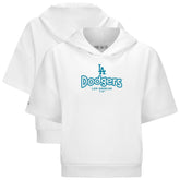 Los Angeles Dodgers Levelwear Women's Amber Short Sleeve Cornerstone Hoodie Sale