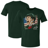 Matthew Boldy US Men's Hockey 500 Level Flag T-Shirt - Green | NHL Clearance