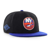 New York Islanders '47 Aldrich 2-Tone Captain Adjustable Hat - Black/Royal | 47 brand Lifestyle