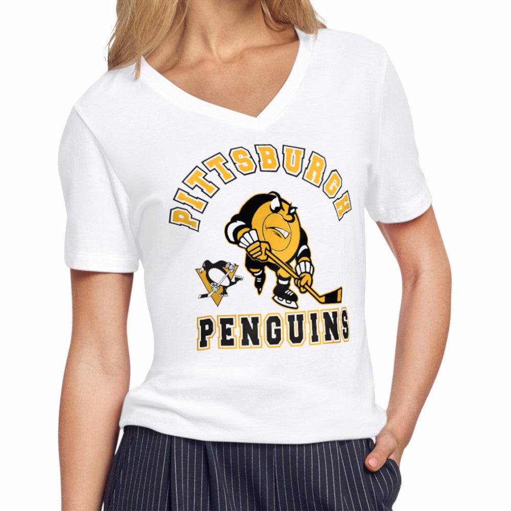 Pittsburgh Penguins Starter Women's Tough Puck T-Shirt - White | NHL sale