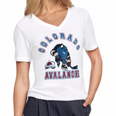 Colorado Avalanche Starter Women's Tough Puck T-Shirt - White | NHL Clearance