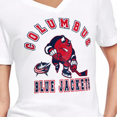 Columbus Blue Jackets Starter Women's Tough Puck T-Shirt - White | NHL Lifestyle