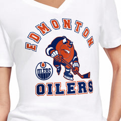 Edmonton Oilers Starter Women's Tough Puck T-Shirt - White | NHL Clearance