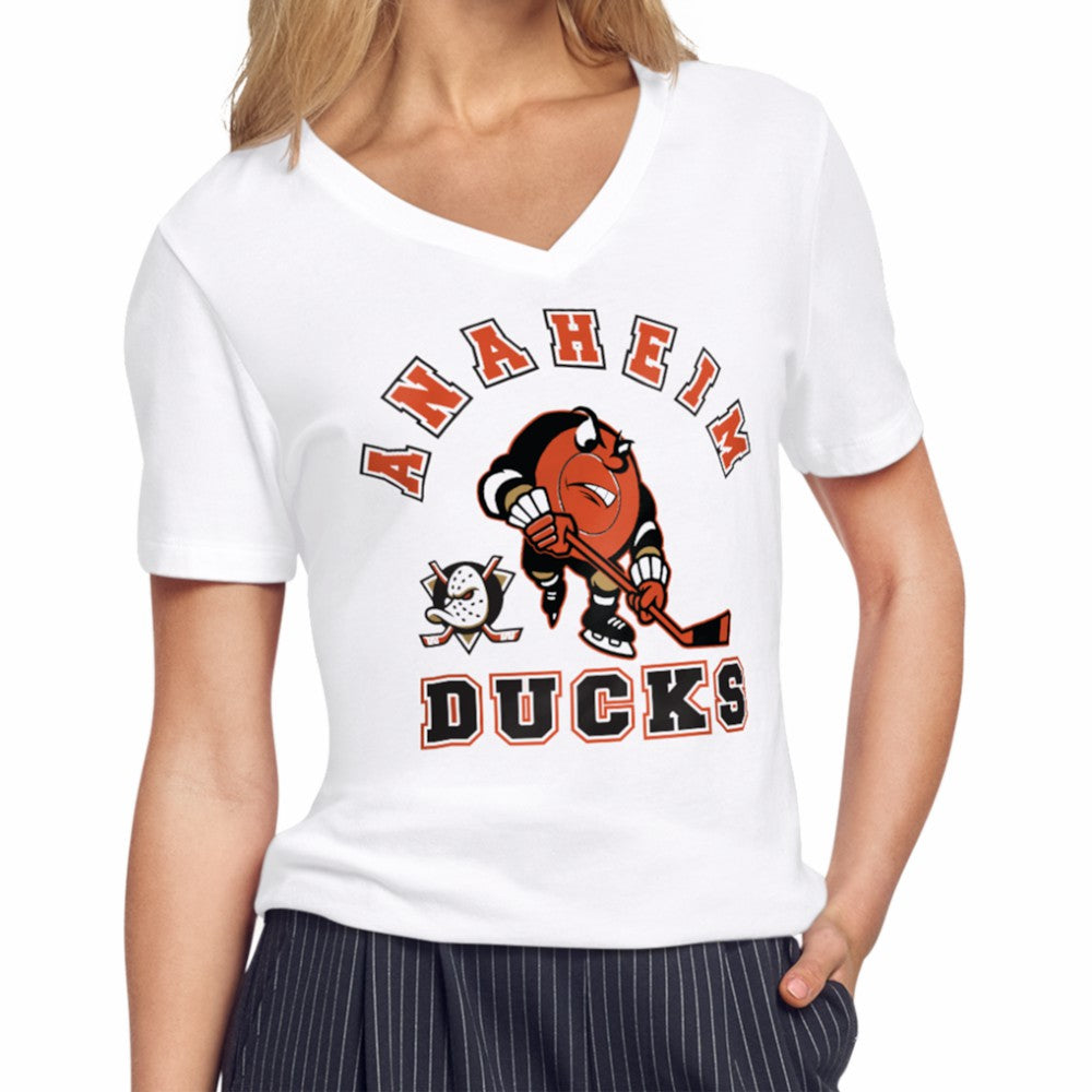Anaheim Ducks Starter Women's Tough Puck T-Shirt - White | NHL on sale