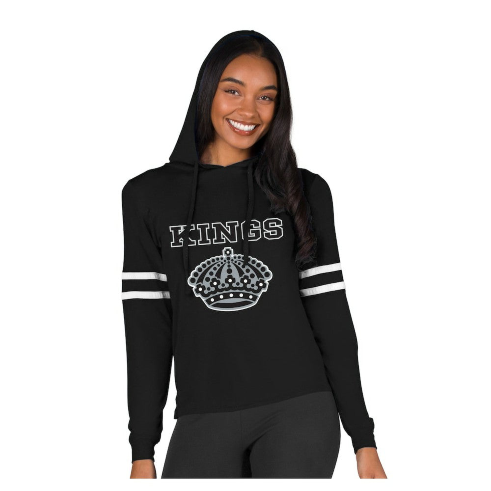 Los Angeles Kings Concepts Sport Women's Marathon Long-Sleeve Hooded T-Shirt - Black | NHL Lifestyle