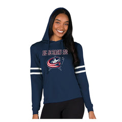 Columbus Blue Jackets Concepts Sport Women's Marathon Long-Sleeve Hooded T-Shirt - Navy | NHL online