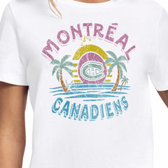 Montreal Canadiens Starter Women's Tonal Beach T-Shirt - White | NHL Lifestyle