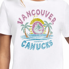 Vancouver Canucks Starter Women's Tonal Beach T-Shirt - White | NHL Lifestyle
