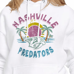 Nashville Predators Starter Women's Tonal Beach Hoodie - White | NHL Lifestyle