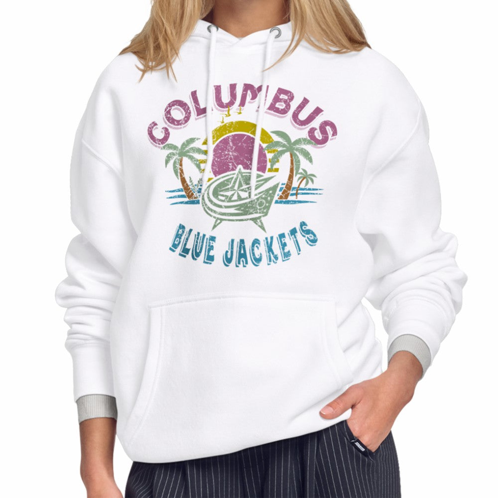 Columbus Blue Jackets Starter Women's Tonal Beach Hoodie - White | NHL online