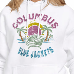 Columbus Blue Jackets Starter Women's Tonal Beach Hoodie - White | NHL online