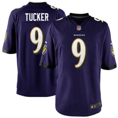 Justin Tucker Baltimore Ravens Youth Game Jersey - Purple - Nike