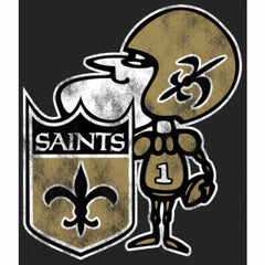 New Orleans Saints Throwback Logo Pullover Hoodie - Black - NFL