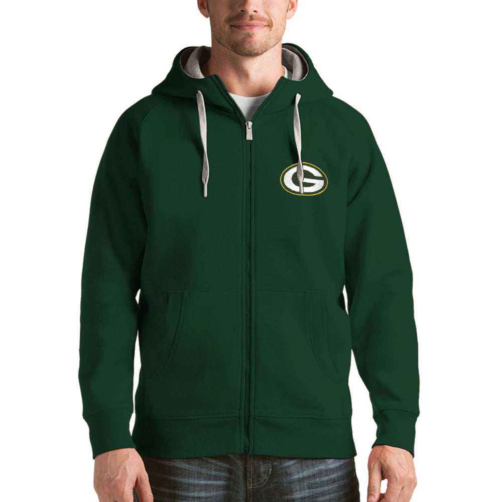 Green Bay Packers Antigua Victory Full-Zip Hoodie - Green - NFL