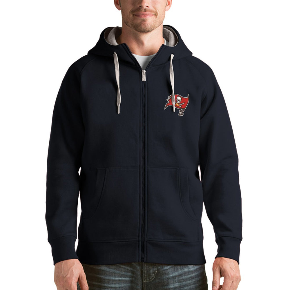 Tampa Bay Buccaneers Antigua Victory Full-Zip Hoodie - Charcoal - NFL