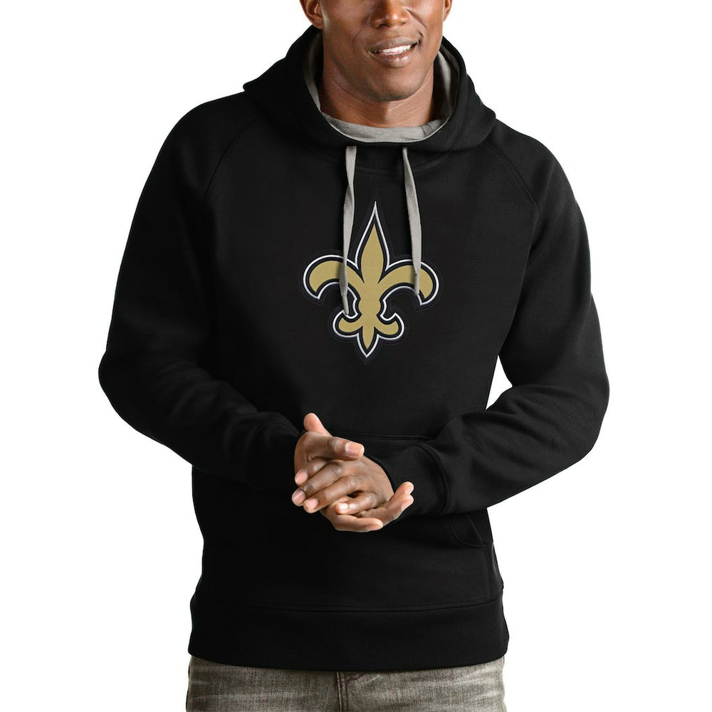 New Orleans Saints Antigua Victory Pullover Hoodie - Black - NFL
