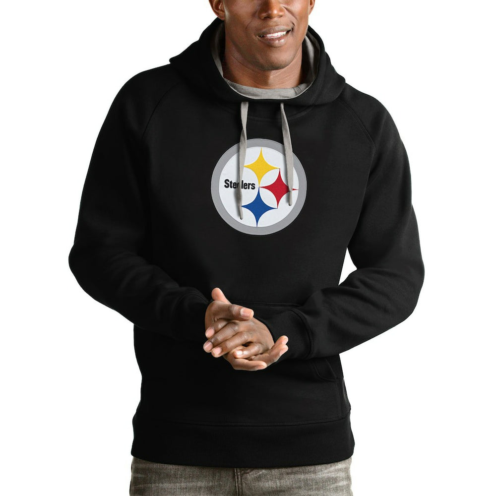Pittsburgh Steelers Antigua Victory Pullover Hoodie - Black - NFL