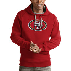 San Francisco 49ers Antigua Victory Pullover Hoodie - Scarlet - NFL
