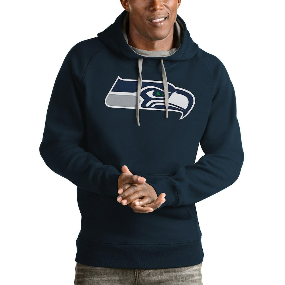 Seattle Seahawks Antigua Victory Pullover Hoodie - College Navy - NFL