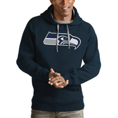 Seattle Seahawks Antigua Victory Pullover Hoodie - College Navy - NFL