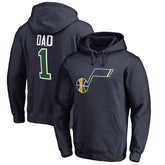Utah Jazz #1 Dad Pullover Hoodie Navy